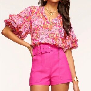 Ramy Brook Eugenia Floral-Print Voluminous Blouse – Women’s Designer Top